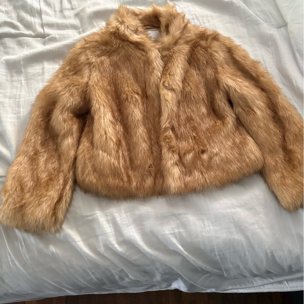 Janie and Jack Tan Faux Fur Coat